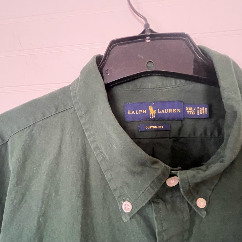 Ralph Lauren 100% Cotton Custom Fit Button Down Shirt Purple Pony Logo Size XXL - Picture 3 of 6